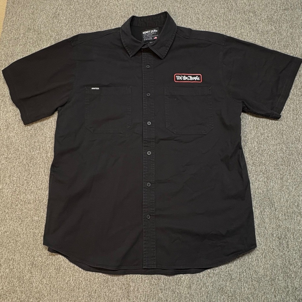 HOWITZER Patriot Co Men's XL Short Sleeve Button Up Shirt We‎ The People Skull